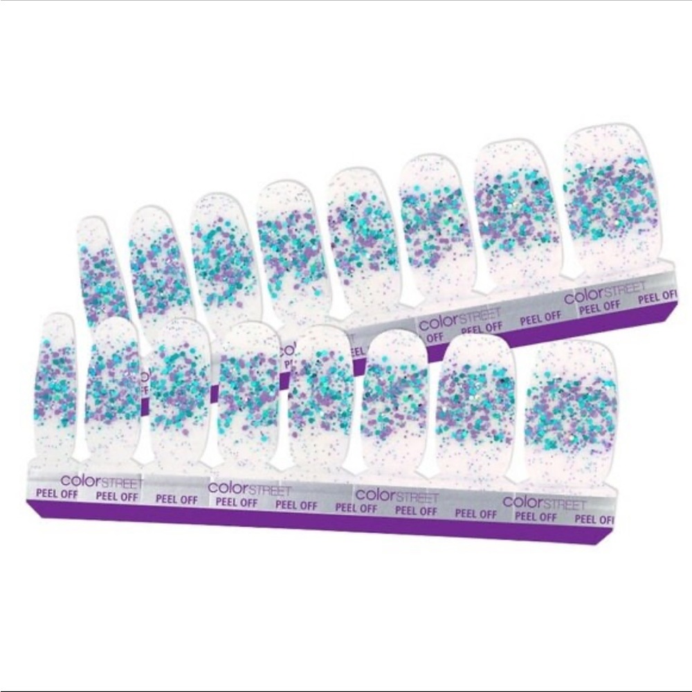 *Retired* Color Street: Raise Your Voice | Purple Aqua Glitter Clear Party Blue - Picture 9 of 9